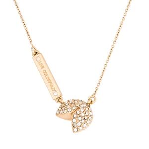 Kate Spade Gold Crystal Fortune Cookie Necklace